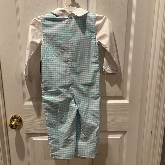 Christmas Kids Boutique Set boys blue and white jumper with penguins  4 NWT - Picture 5 of 5